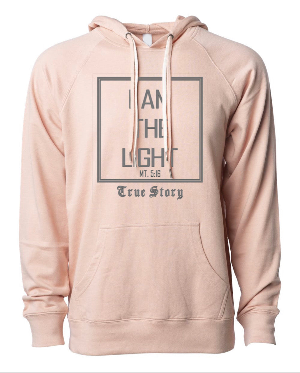 "I AM THE LIGHT"  Fitted Lightweight Rose Hoodie